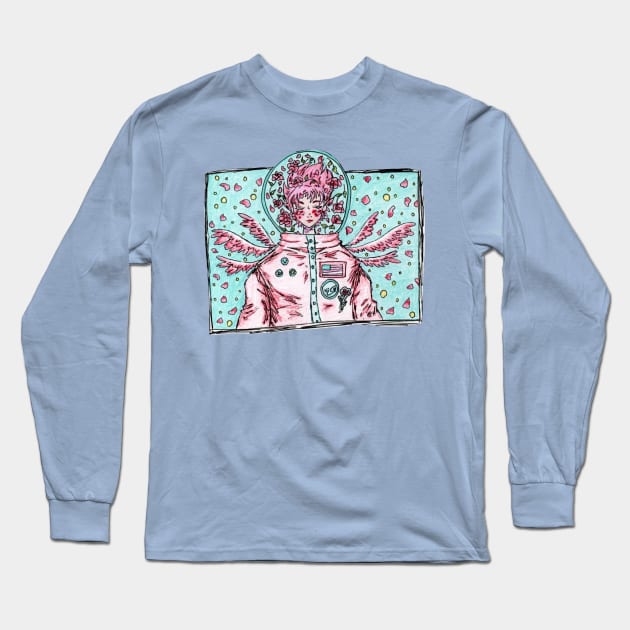 Pastel Astronaut Long Sleeve T-Shirt by nannonthehermit